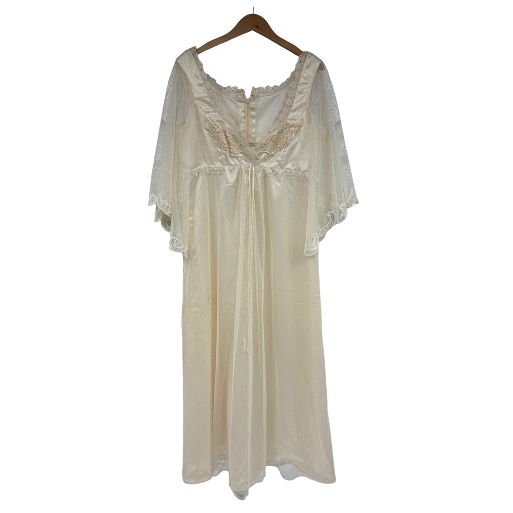 Handmade Vintage Style Renaissance Wedding Dress Ivory Lace Beaded Empire Waist